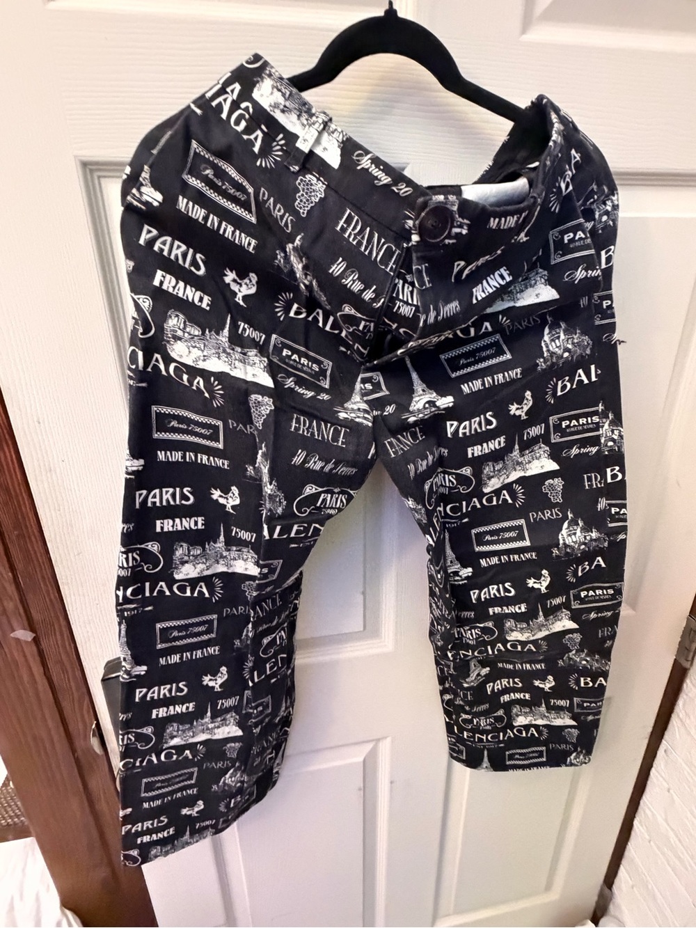 Balenciaga Black & White Graphic Chinos